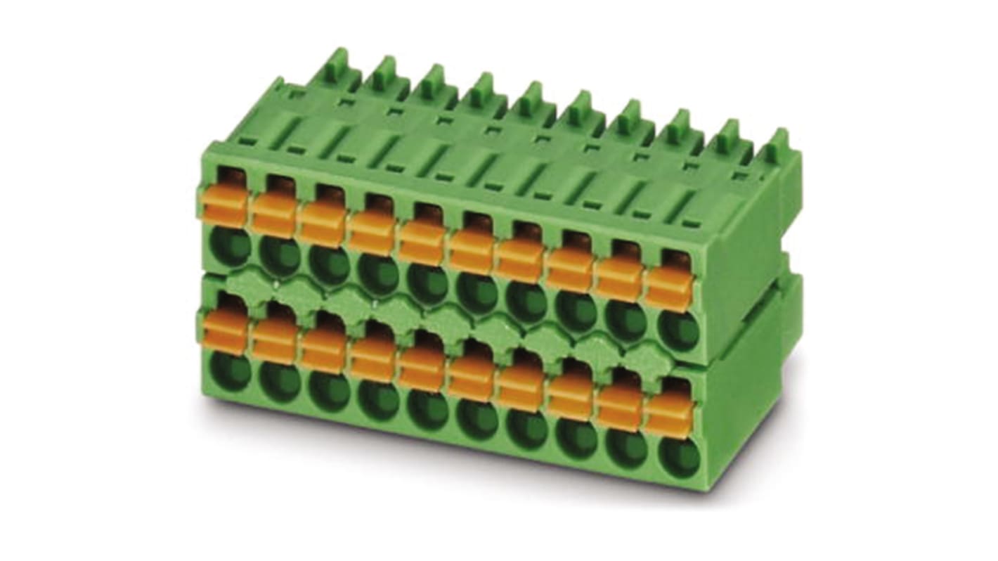 Phoenix Contact 3.5mm Pitch 12 Way Pluggable Terminal Block, Plug, Cable Mount, Spring Cage Termination