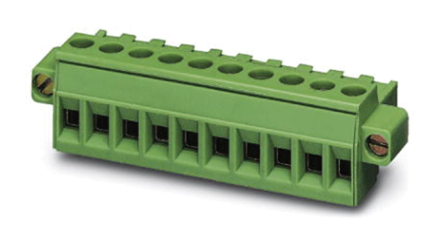 Phoenix Contact 5mm Pitch 10 Way Pluggable Terminal Block, Plug, Screw Termination