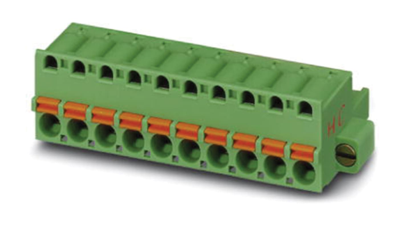 Phoenix Contact 5mm Pitch 5 Way Pluggable Terminal Block, Plug, Spring Cage Termination