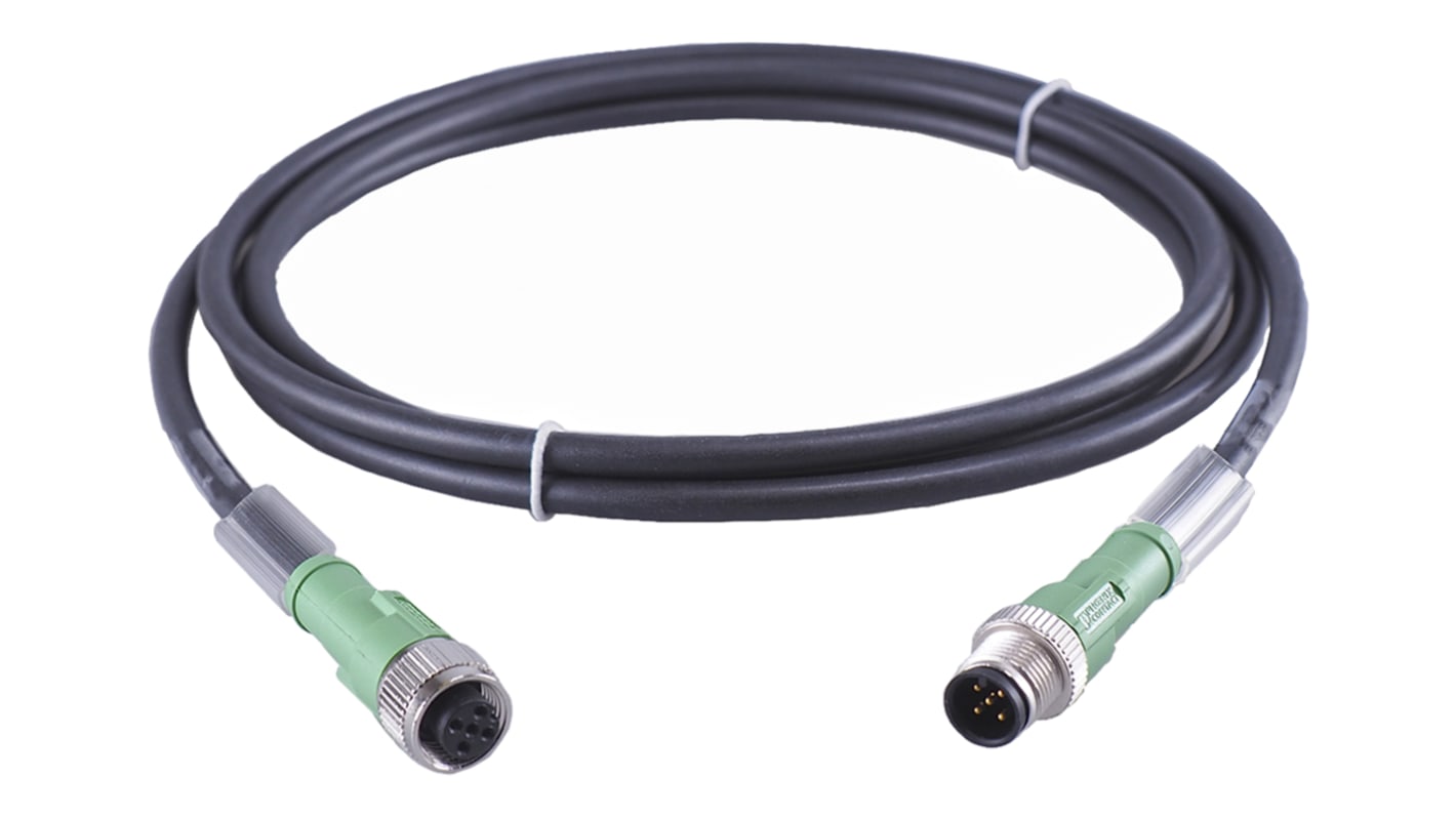 Jumo Male M12 to Female Sensor Actuator Cable, 2m