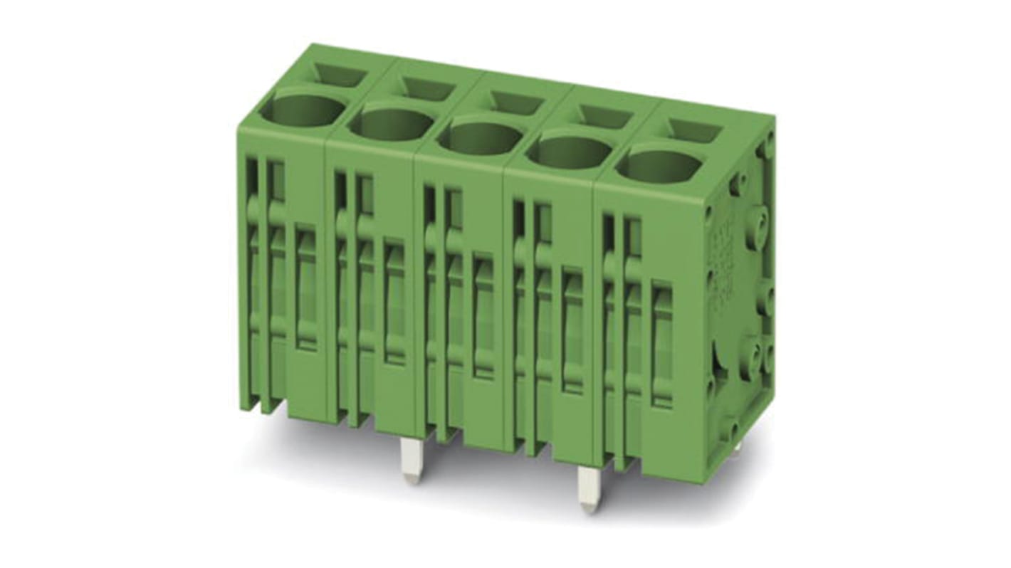Phoenix Contact SPT 5/ 8-V-7.5-ZB Series PCB Terminal Block, 8-Contact, 7.5mm Pitch, Through Hole Mount, Spring Cage