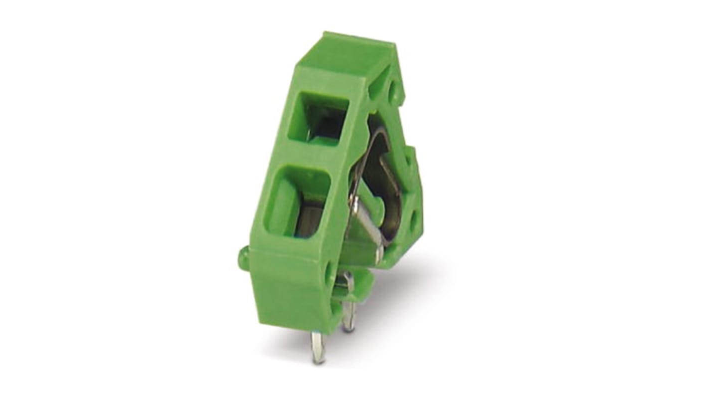 Phoenix Contact ZFKDS 2.5-5.08-EX Series PCB Terminal Block, 1-Contact, 5.08mm Pitch, Through Hole Mount, Spring Cage