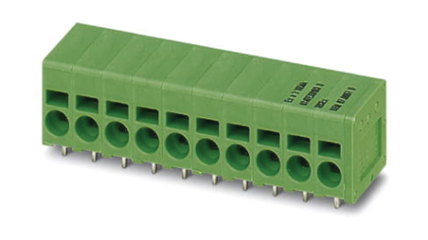 Phoenix Contact SPT 2.5/12-H-5.0-EX Series PCB Terminal Block, 12-Contact, 5mm Pitch, Through Hole Mount, Spring Cage