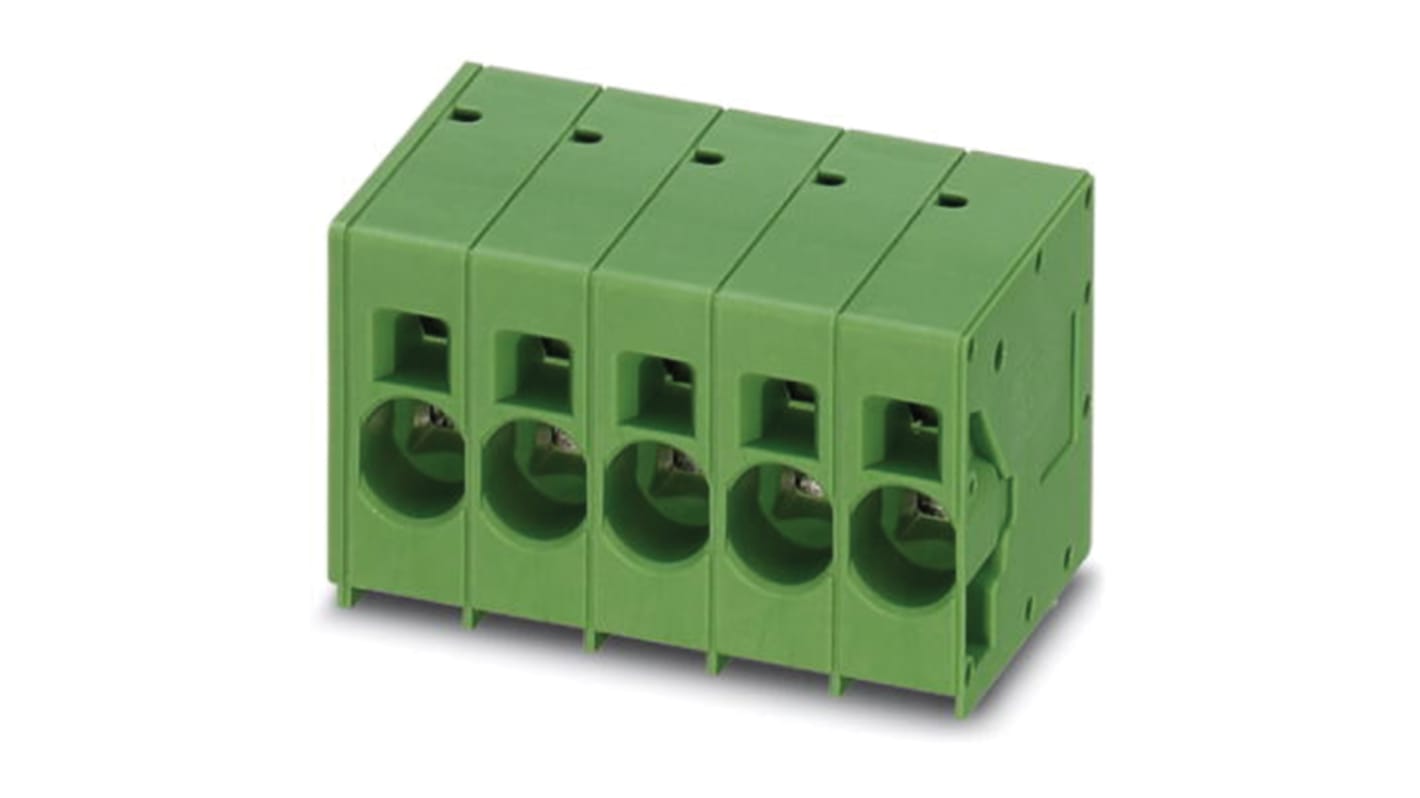 Phoenix Contact SPT 16/ 4-H-10.0-ZB Series PCB Terminal Block, 4-Contact, 10mm Pitch, Through Hole Mount, Spring Cage