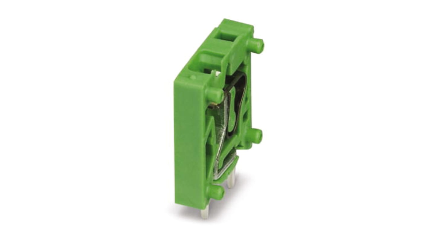 Phoenix Contact ZFKDS 1-V-3.81 Series PCB Terminal Block, 1-Contact, 3.81mm Pitch, Through Hole Mount, Spring Cage