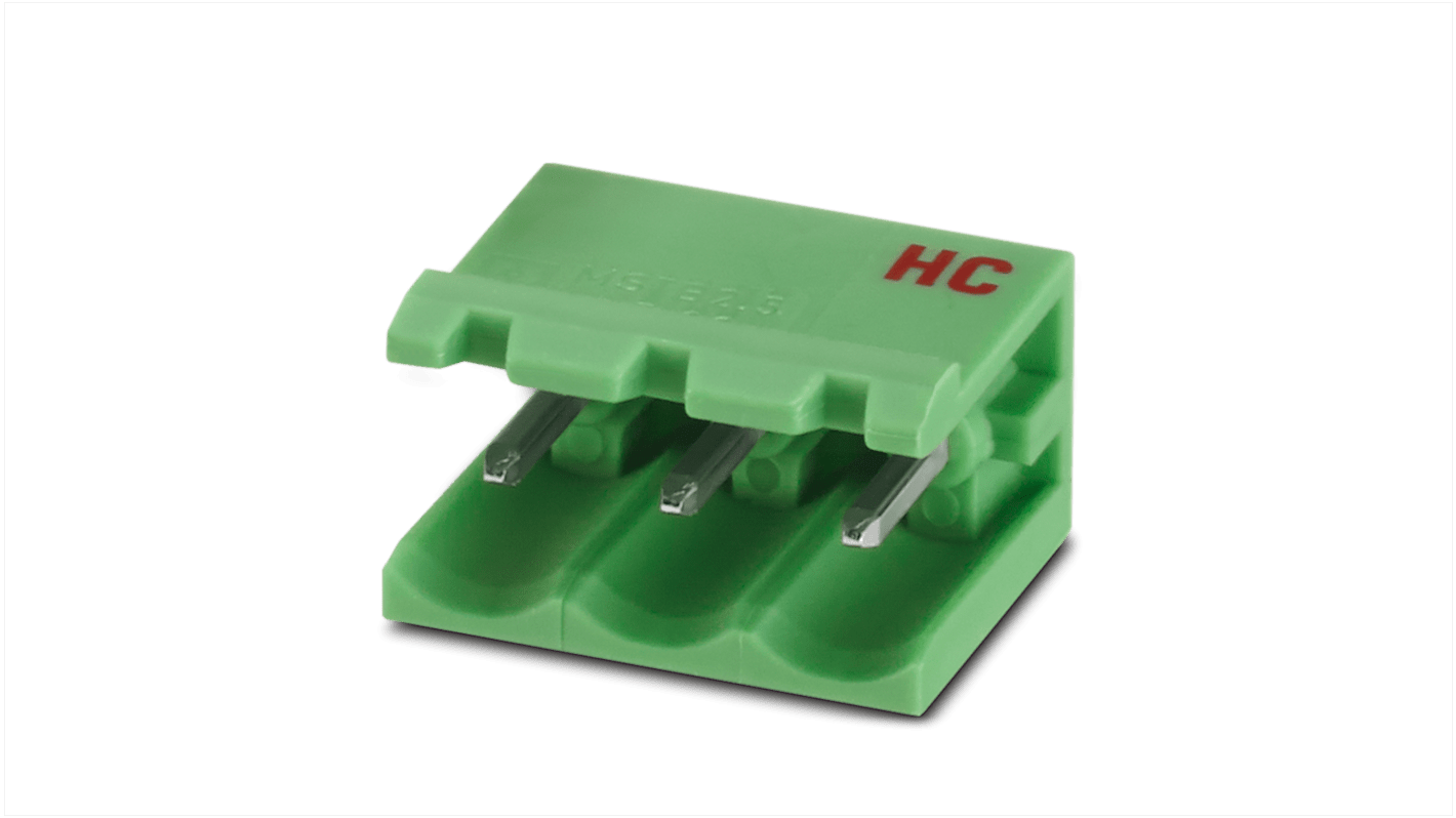 Phoenix Contact 5.08mm Pitch 3 Way Pluggable Terminal Block, Header, Solder Termination