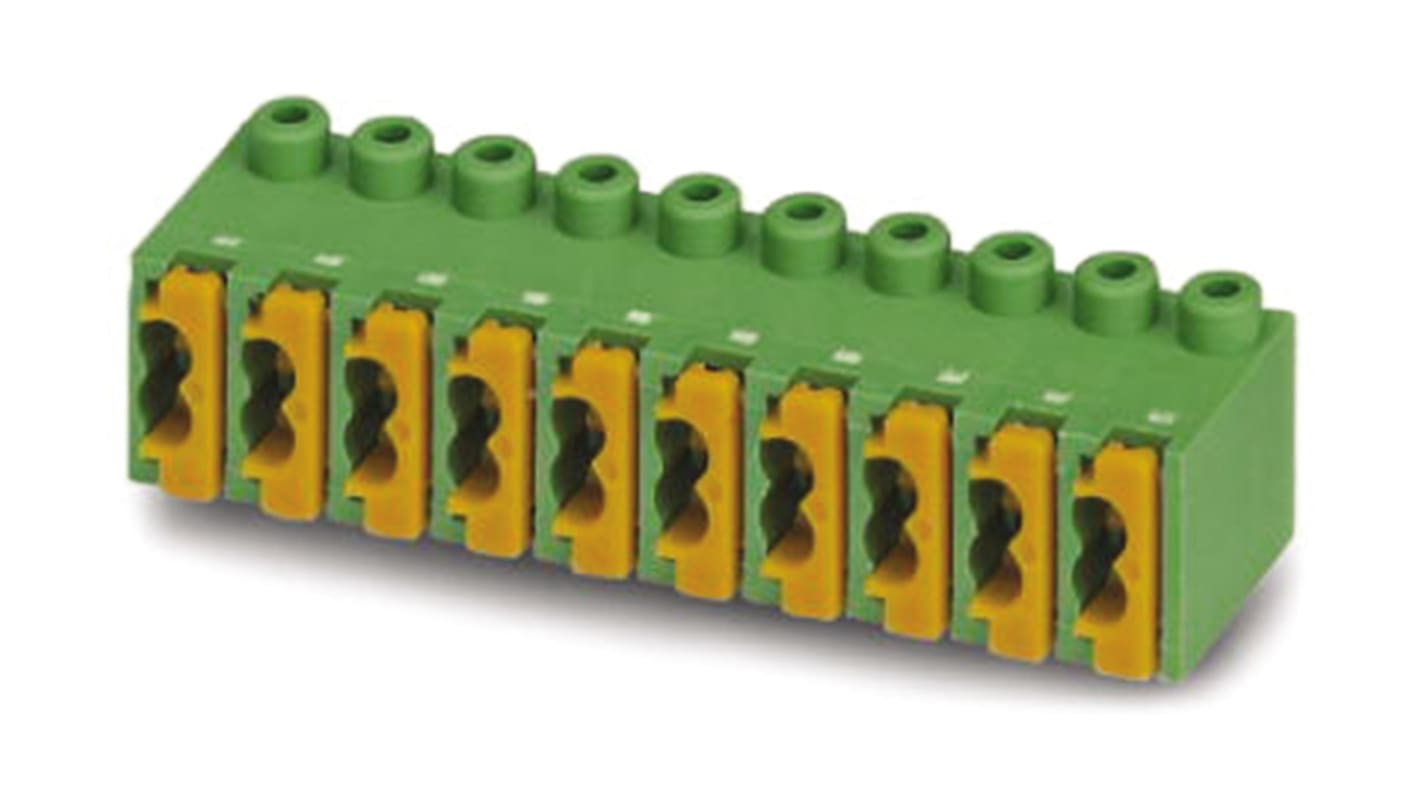 Phoenix Contact 3.5mm Pitch 12 Way Right Angle Pluggable Terminal Block, Plug, Cable Mount, Spring Cage Termination