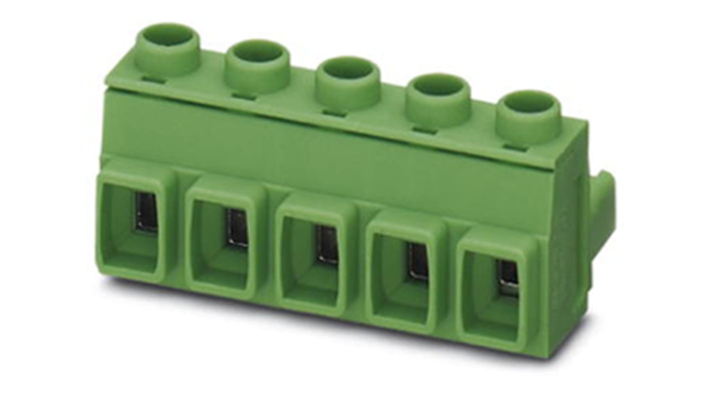 Phoenix Contact 7.62mm Pitch 4 Way Pluggable Terminal Block, Plug, Cable Mount, Screw Termination