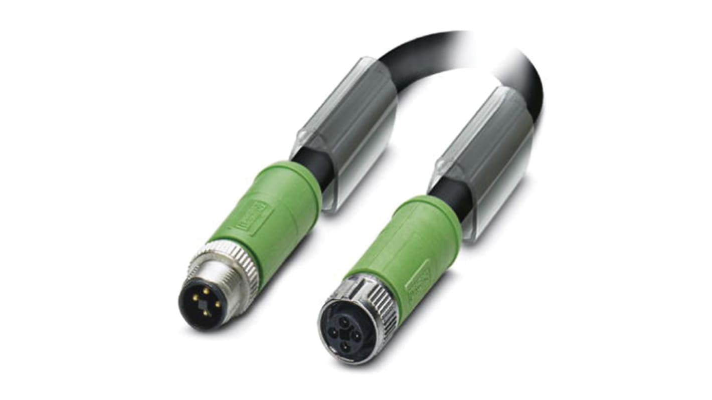 Cable de actuador/sensor Phoenix Contact SAC-4P-MST/ 0.3-PUR/FST SCO Gris de 300mm, con. A M12, macho, hembra, 60 V /