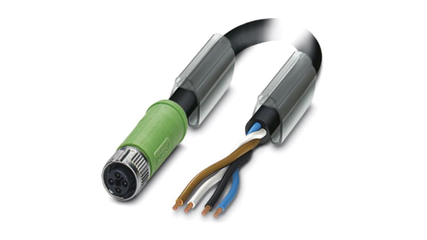 Cable de conexión Phoenix Contact, con. A M12 Hembra, 4 polos, con. B Sin terminación, cod.: T, long. 5m, 60 V, 12 A,