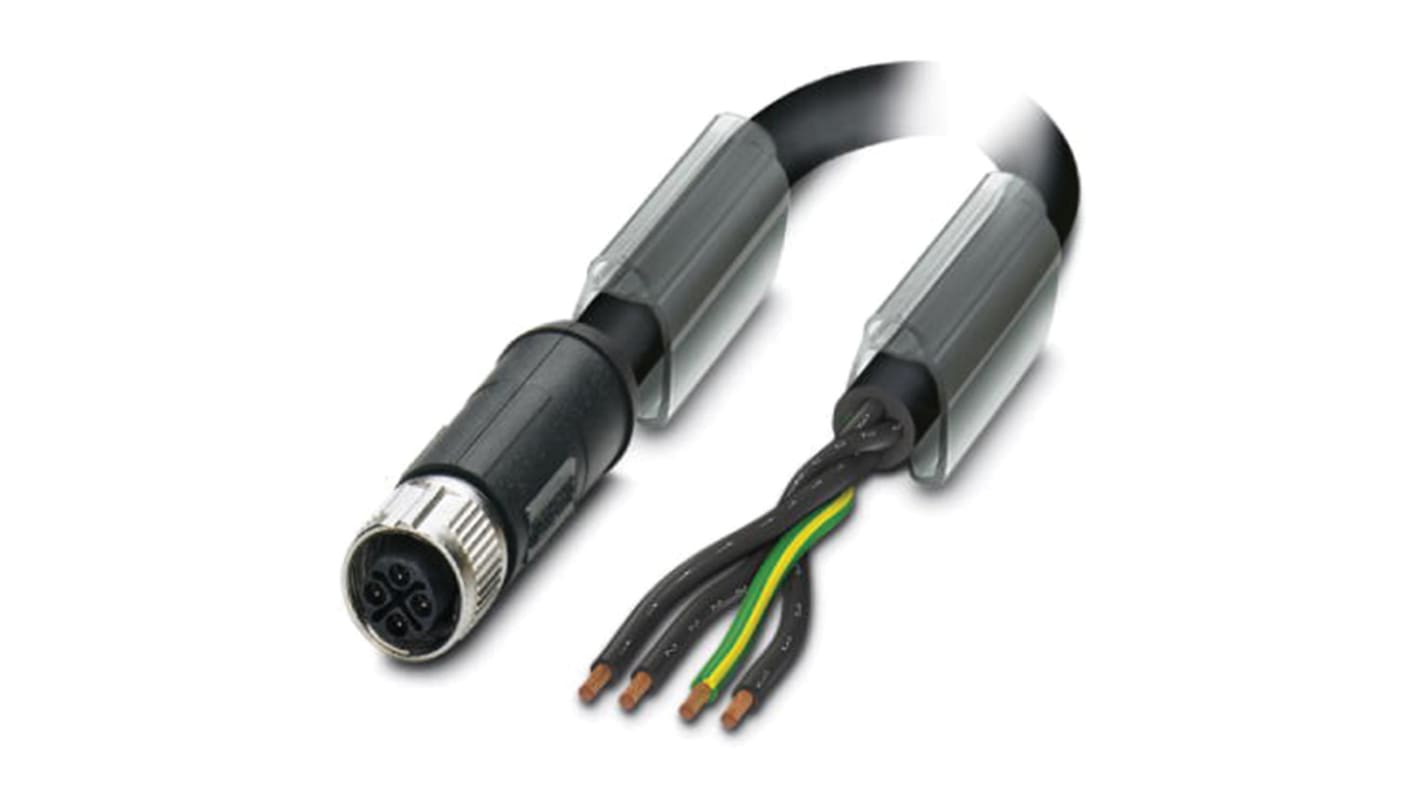 Cable de conexión Phoenix Contact, con. A M12 Hembra, 4 polos, con. B Sin terminación, cod.: S, long. 10m, 630 V, 12