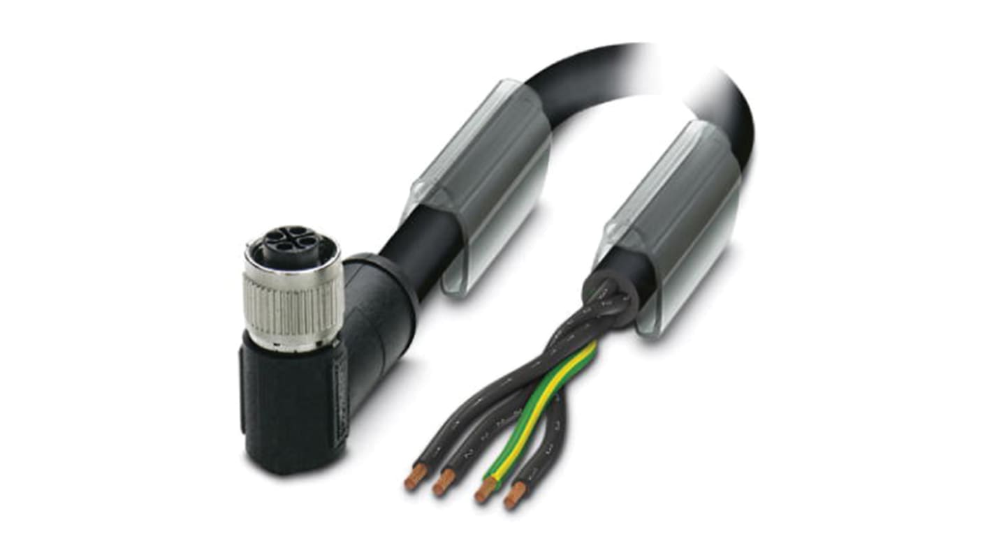 Cable de conexión Phoenix Contact, con. A M12 Hembra, 4 polos, con. B Sin terminación, cod.: S, long. 2m, 630 V, 12 A,