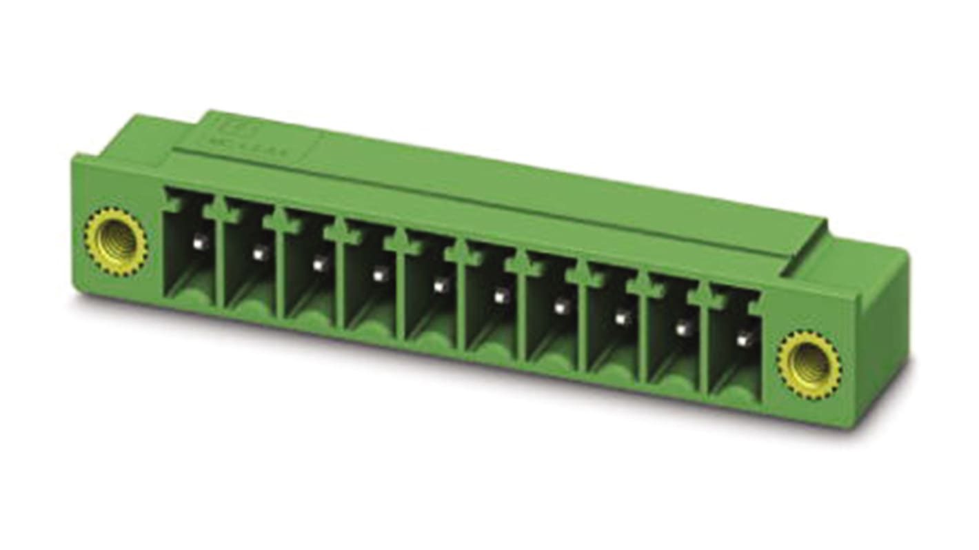 Phoenix Contact 3.81mm Pitch 10 Way Right Angle Pluggable Terminal Block, Header, Through Hole, Solder Termination