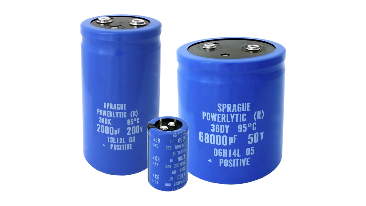 Vishay 2600μF Electrolytic Capacitor 50V dc, Screw Mount - 36D262G050AB2A