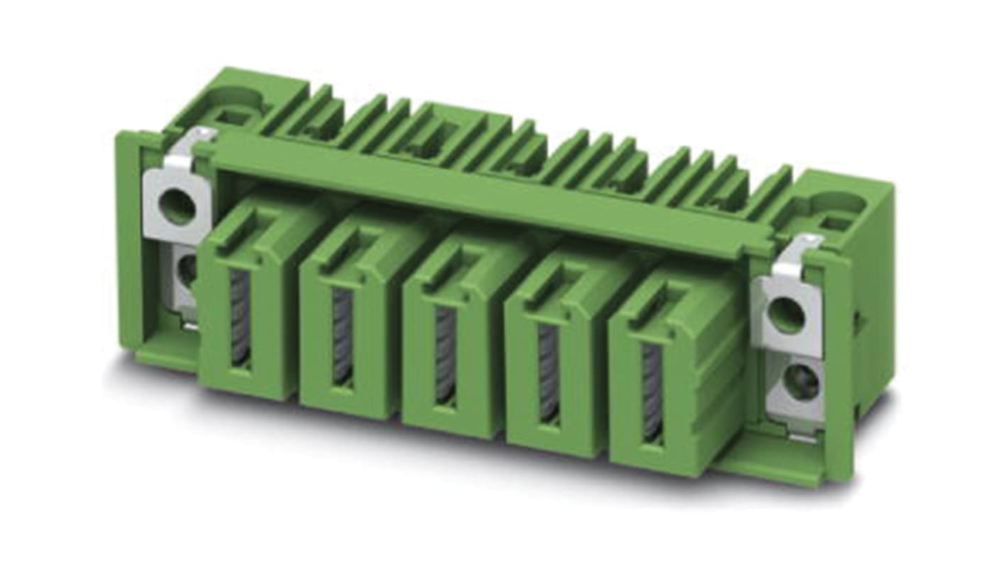 Phoenix Contact 15.0mm Pitch 4 Way Pluggable Terminal Block, Feed Through Header, Solder Termination