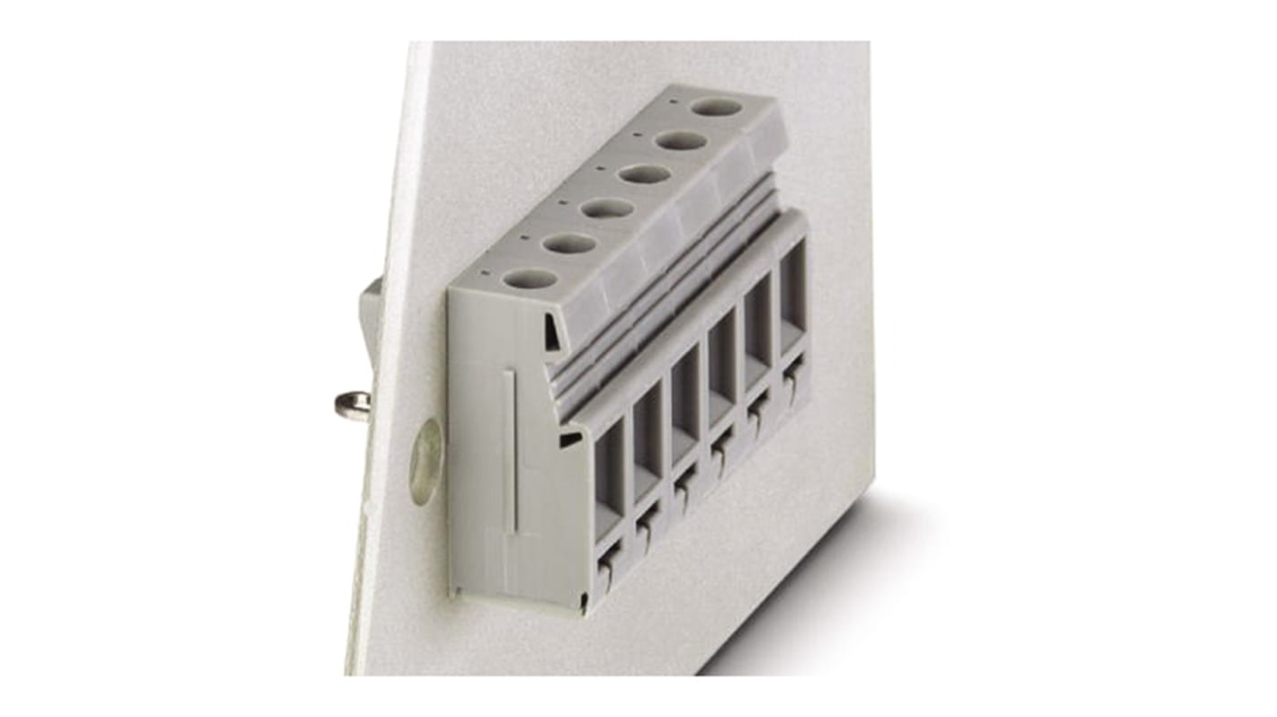 Phoenix Contact VDFK 6/K GNYE Series Feed Through Terminal Block, 2-Contact, 1-Row, Screw Termination