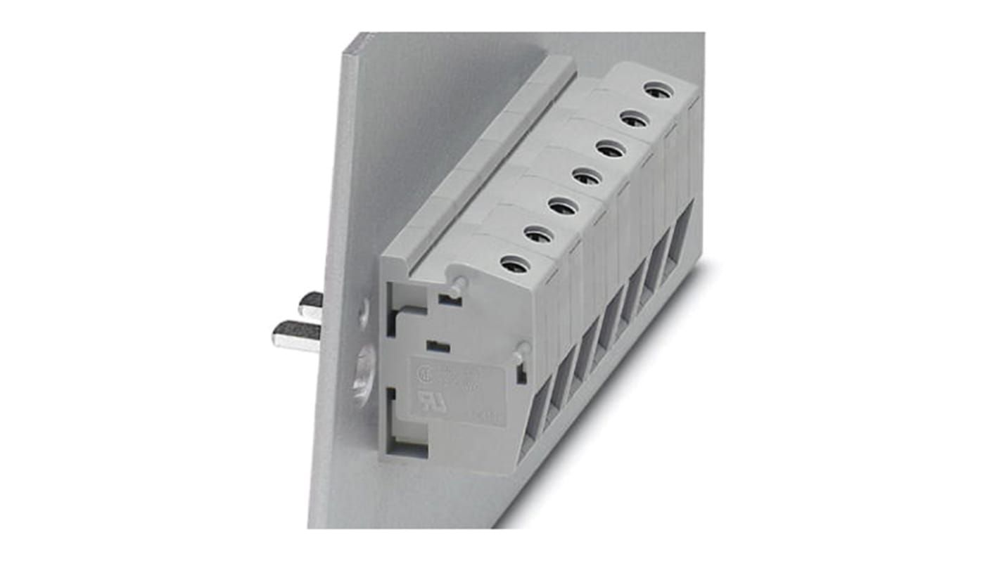 Phoenix Contact HDFK 10-VP/Z Series Feed Through Terminal Block, 2-Contact, 1-Row, Screw Termination