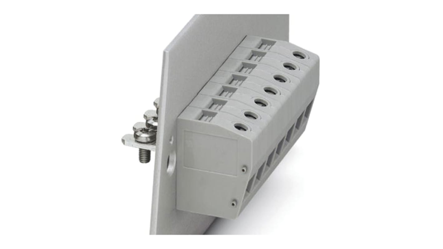 Phoenix Contact HDFK 16-VP/Z Series Feed Through Terminal Block, 2-Contact, 1-Row, Screw Termination