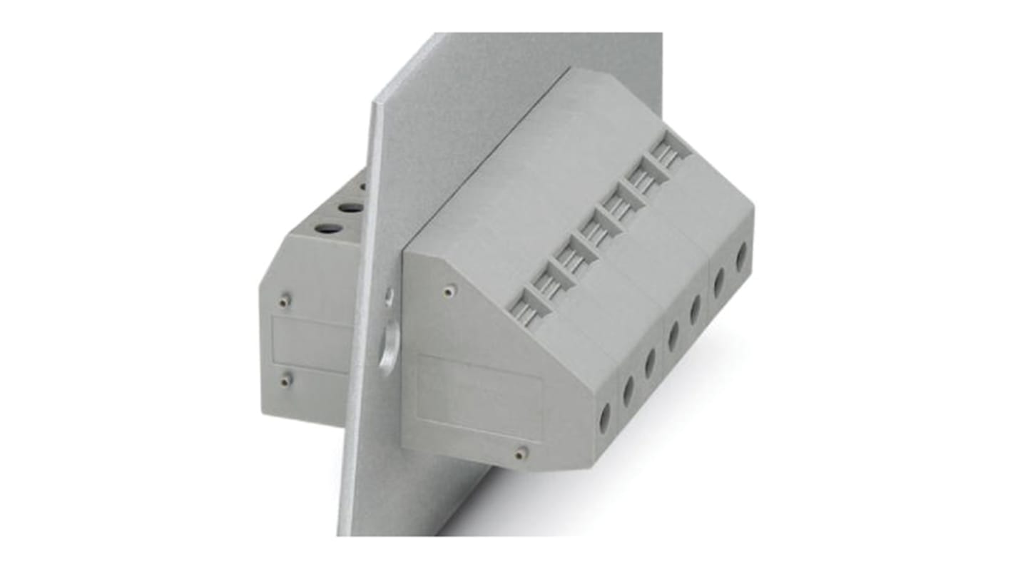 Phoenix Contact HDFKV 16 BK Series Feed Through Terminal Block, 2-Contact, 1-Row, Screw Termination