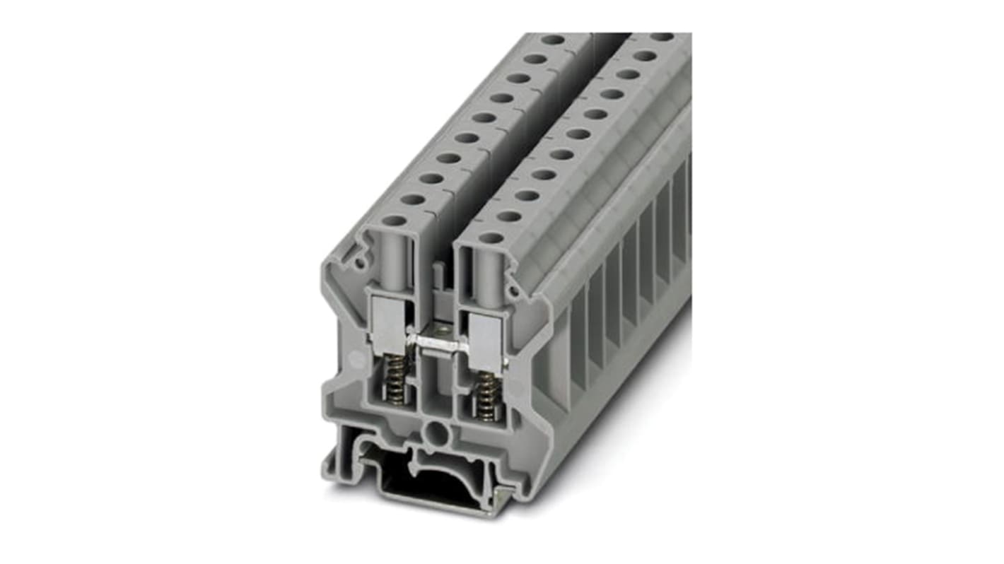 Phoenix Contact USST 10 Series Grey Feed Through Terminal Block, 0.5 → 16mm², Single-Level, Screw Termination