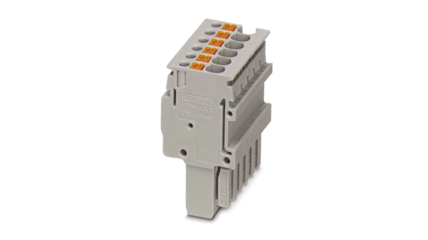 Phoenix Contact PP-H 1.5/S/5 Series Terminal Block Connector, Push In Termination