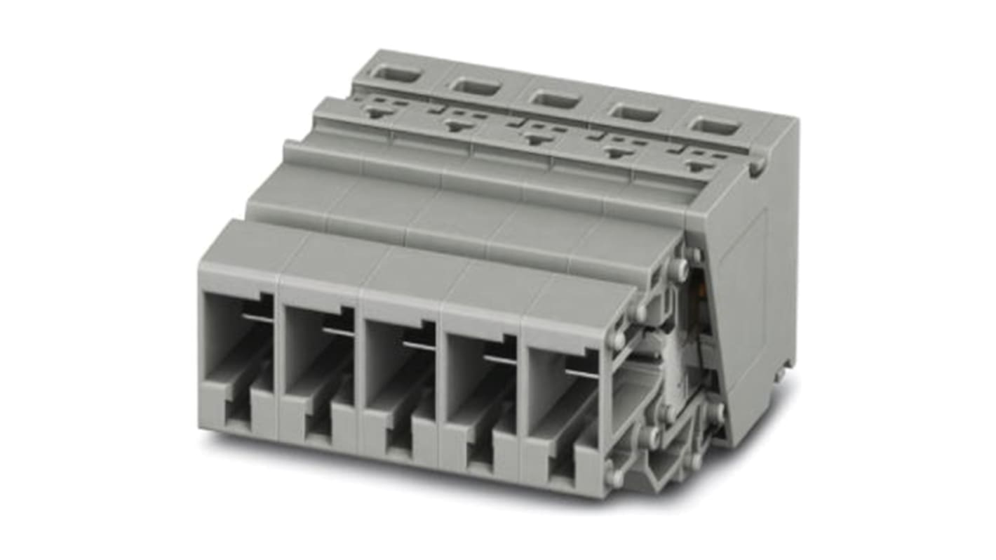 Phoenix Contact Pluggable Terminal Block, Receptacle, Push In Termination