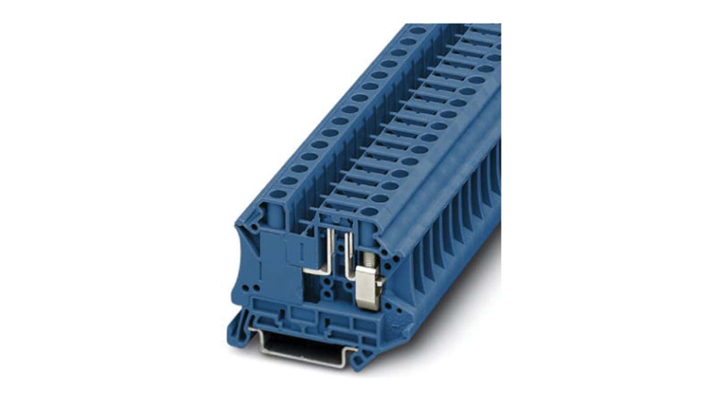 Phoenix Contact UT 6-TG BU Series Blue Disconnect Terminal Block, Single-Level, Screw Termination