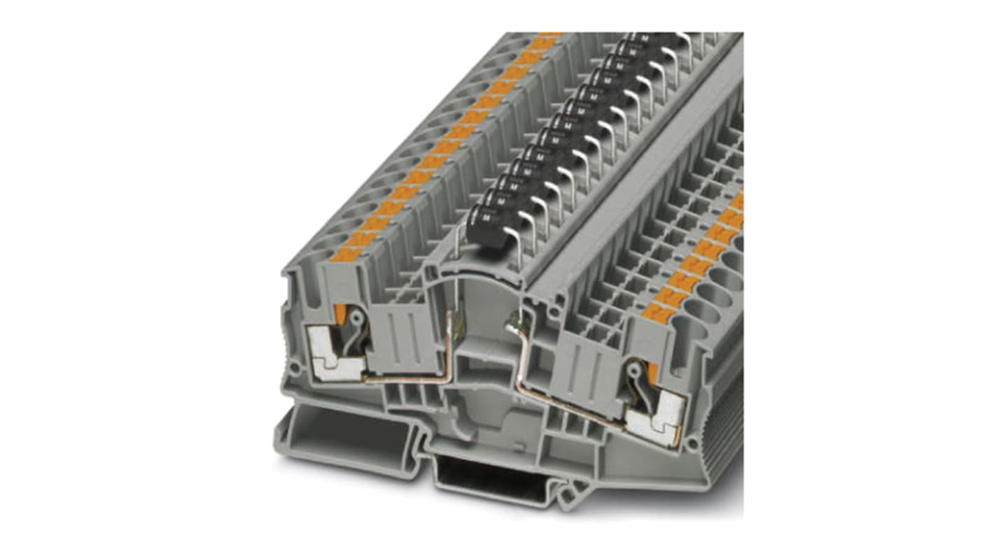 Phoenix Contact PTME 6-DIO/L-R HV Series Grey Component Terminal Block, 0.5 → 10mm², Single-Level, Push In