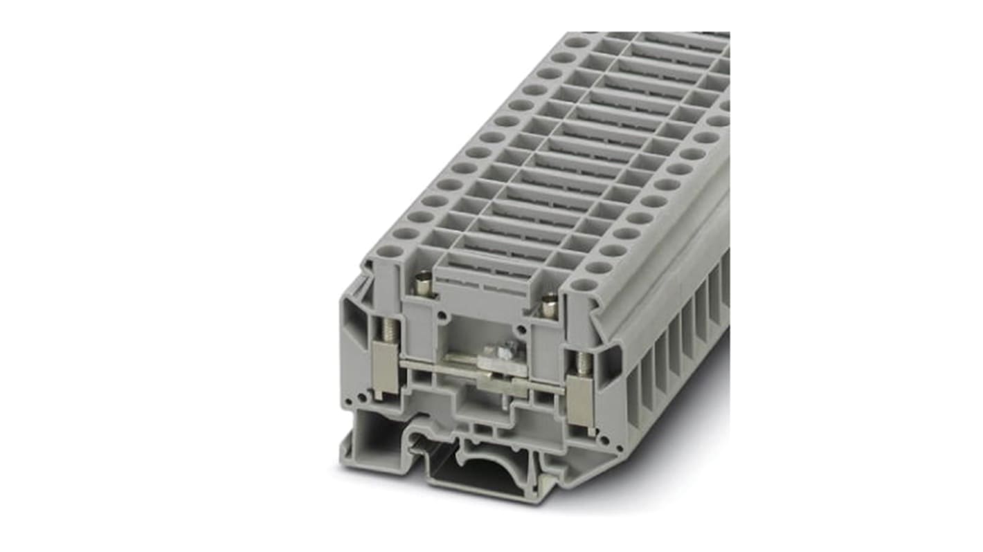 Phoenix Contact UK 6-T-P Series Grey Disconnect Terminal Block, Single-Level, Screw Termination