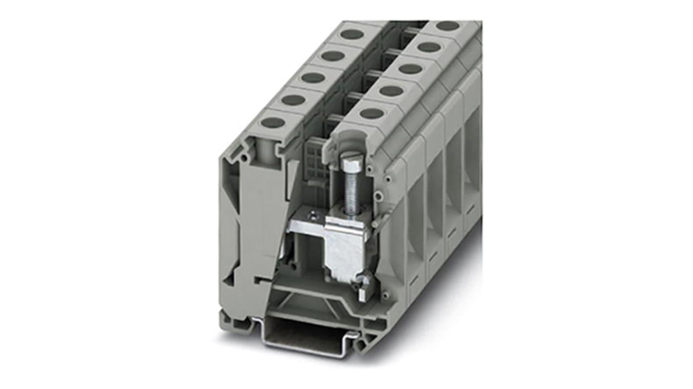 Phoenix Contact UK 35-FE Series Black, Yellow Non-Fused Terminal Block, Single-Level, Screw Termination