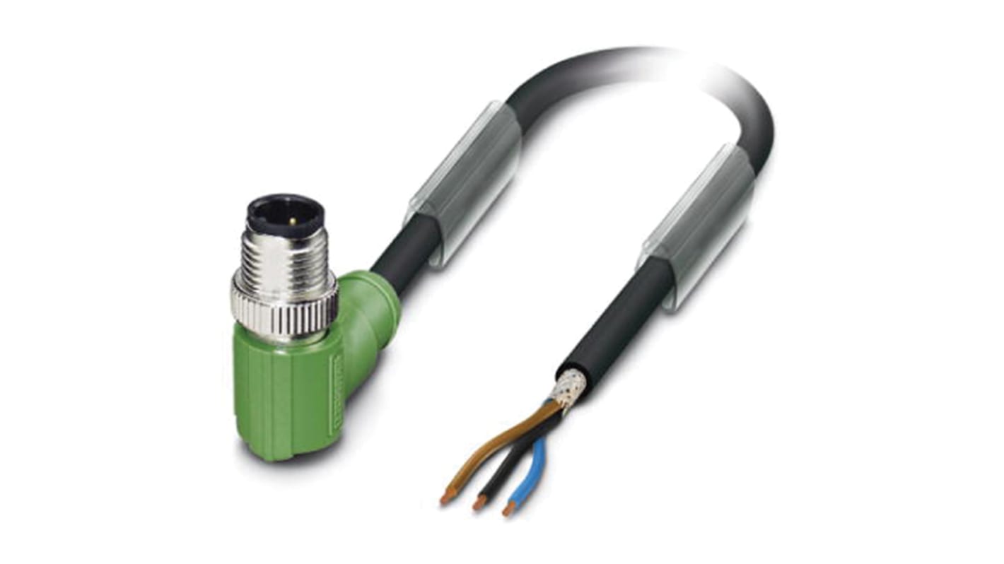 Cable de conexión Phoenix Contact, con. A M12 Macho, 3 polos, cod.: A, long. 3m, 48 Vac, 60 Vdc, 4 A, IP65, IP67