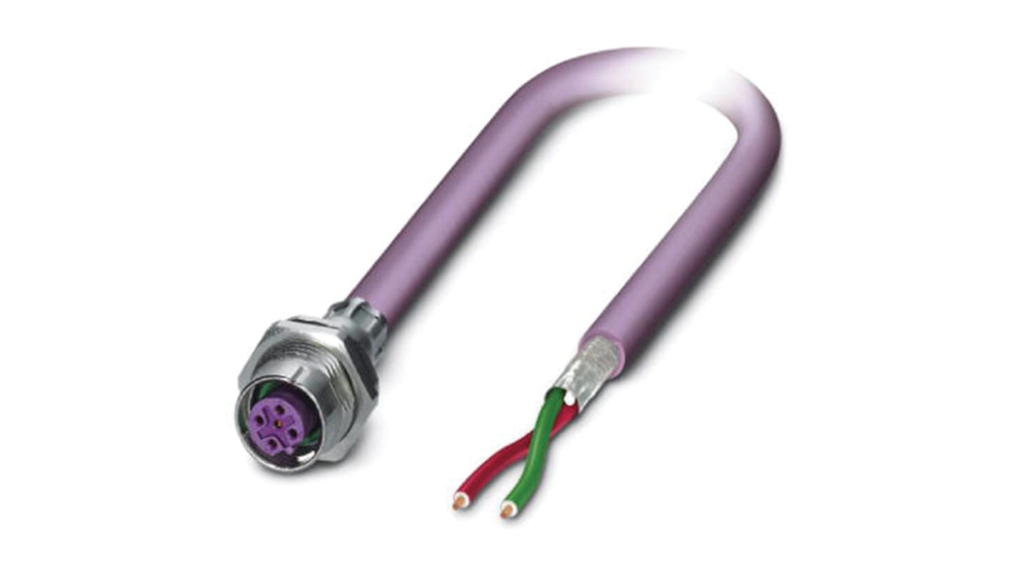 Cable de bus Phoenix Contact, con. A M12 Hembra, 2 polos, long. 2m, 60 V, 4 A, IP67