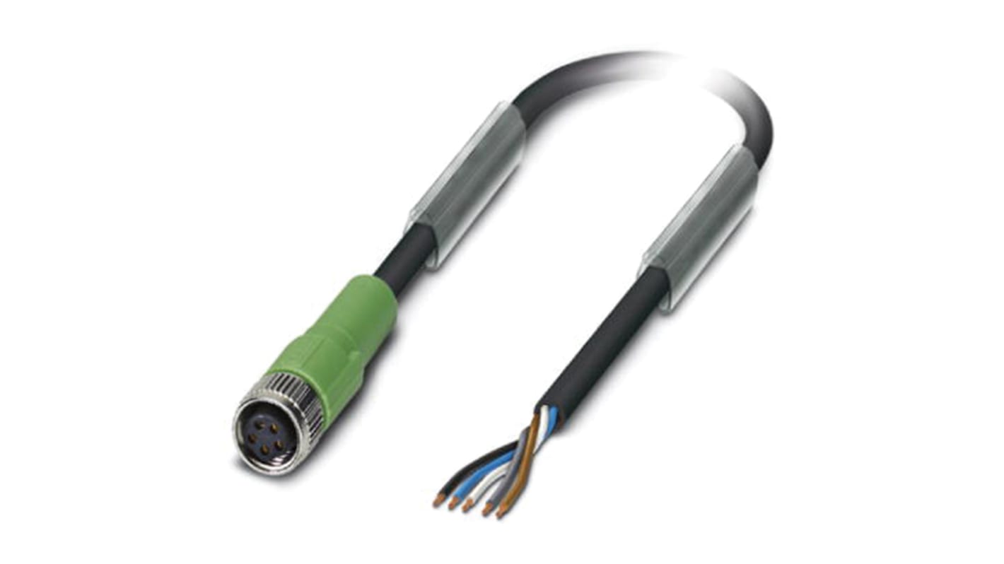 Cable de conexión Phoenix Contact, con. A M8 Hembra, 5 polos, cod.: B, long. 5m, 30 V, 3 A, IP65, IP67, IP68