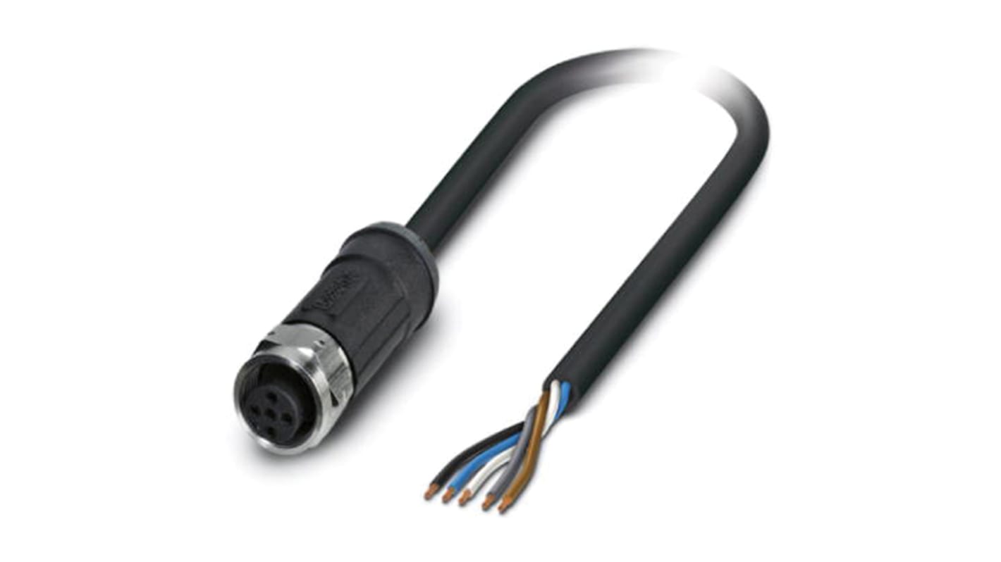 Cable de conexión Phoenix Contact, con. A M12 Hembra, 5 polos, cod.: A, long. 2m, 60 V, 4 A, IP65, IP67, IP68, IP69K