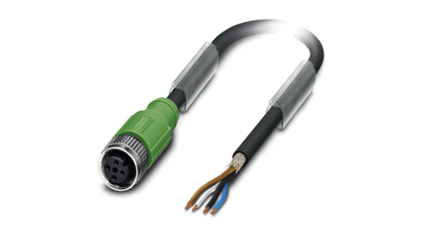 Phoenix Contact Female 4 way M12 to Sensor Actuator Cable, 3m