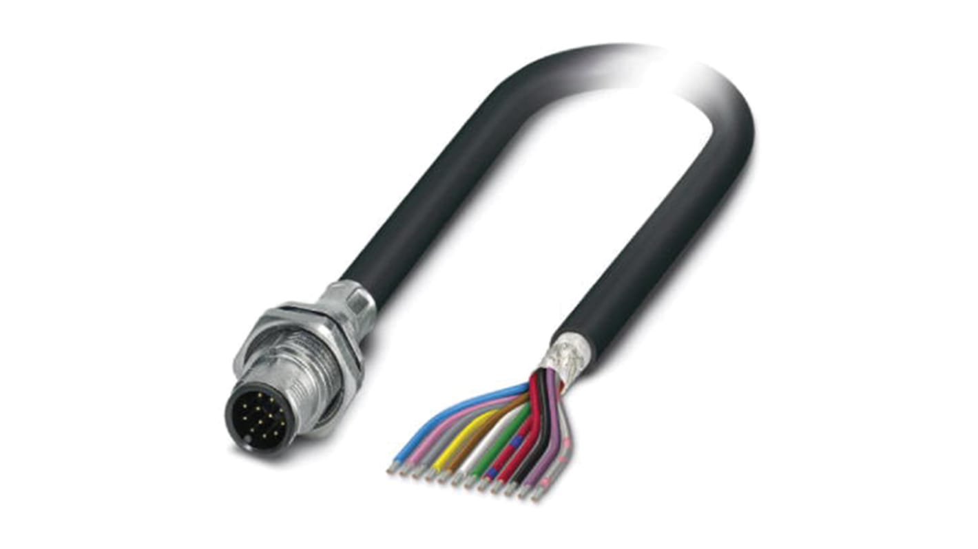 Phoenix Contact Male 12 way M12 to Sensor Actuator Cable, 2m