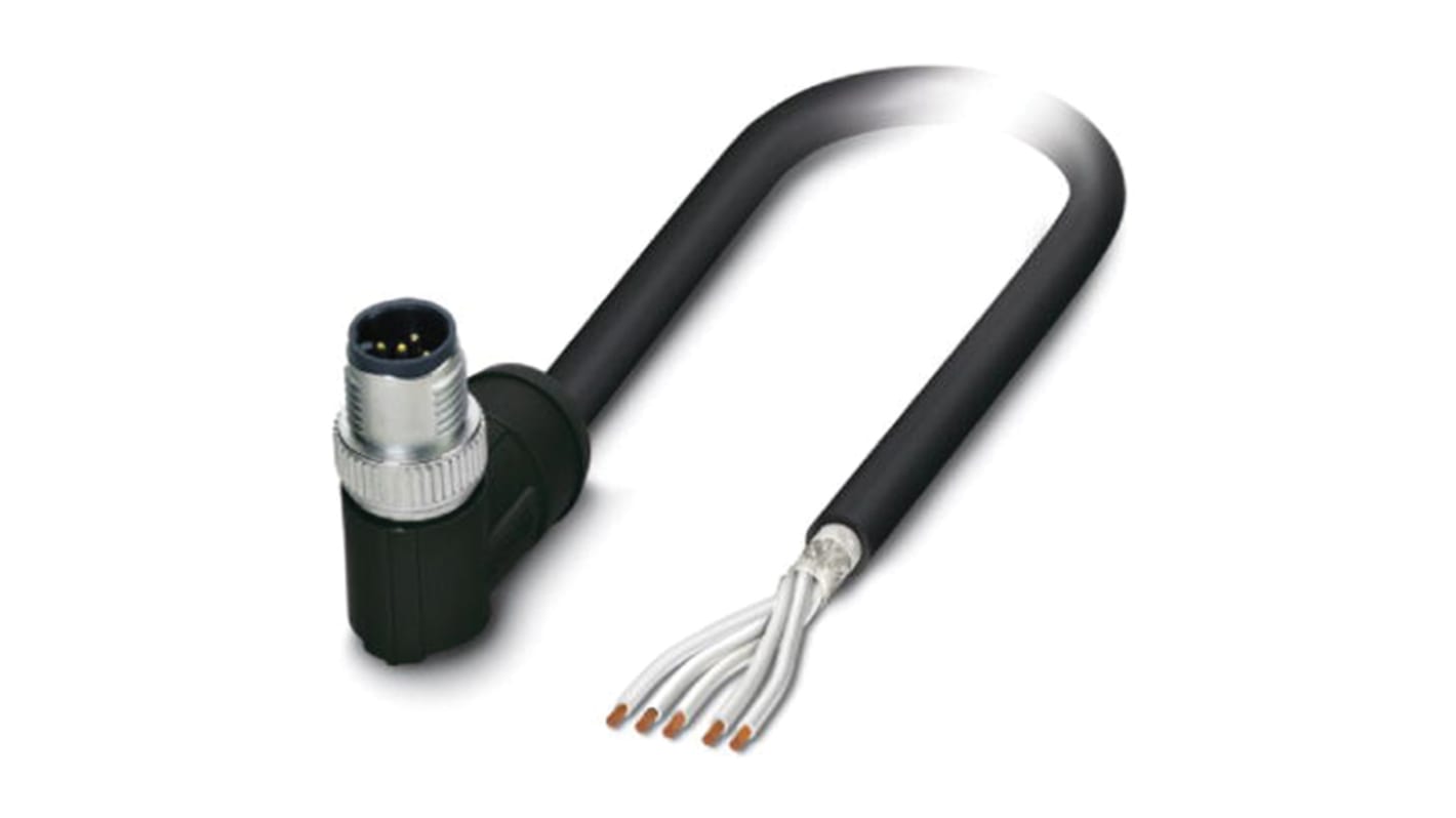 Cable de conexión Phoenix Contact, con. A M12 Macho, 5 polos, cod.: A, long. 2m, 60 V, 4 A, IP65