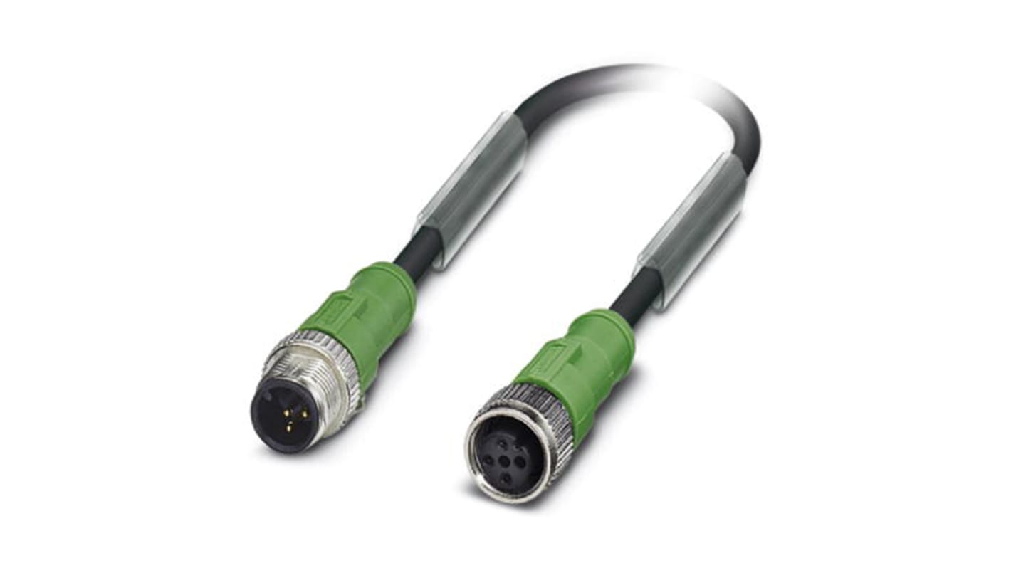 Cable de conexión Phoenix Contact, con. A M12 Macho, 3 polos, con. B M12 Hembra, 3 polos, cod.: A, long. 5m, 250 V, 4