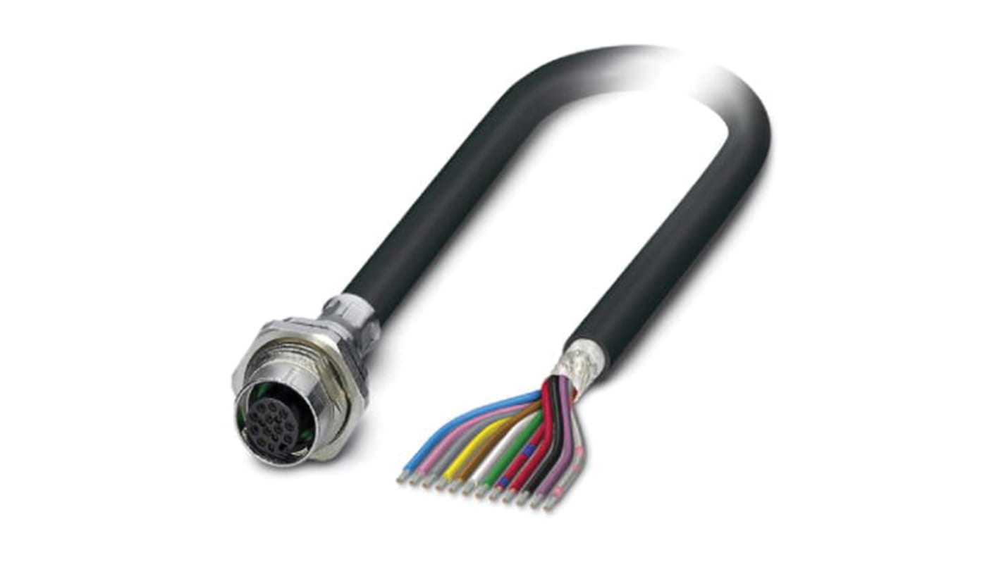 Phoenix Contact Female 12 way M12 to Sensor Actuator Cable, 2m