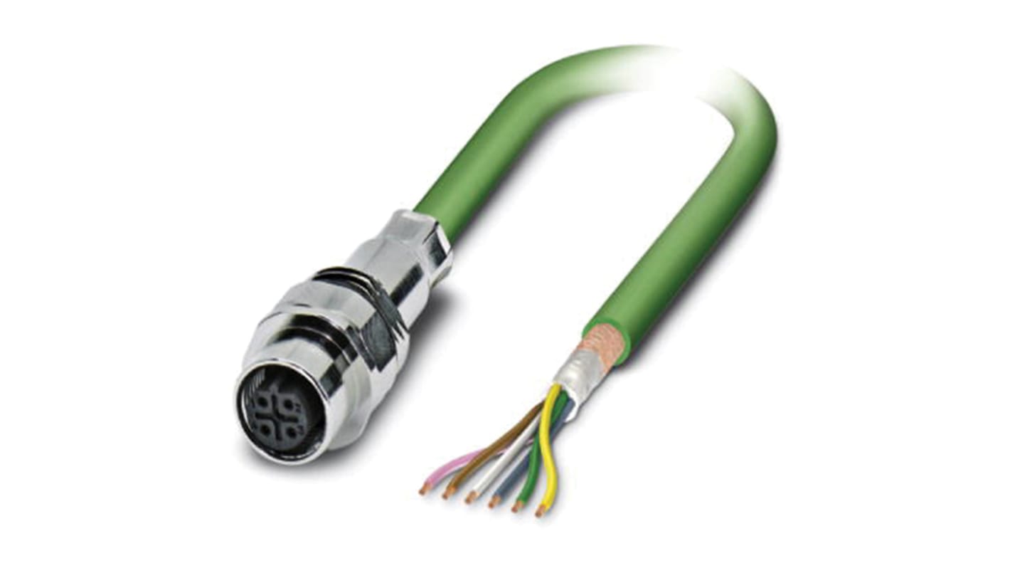 Phoenix Contact Female 5 way M12 to Bus Cable, 2m