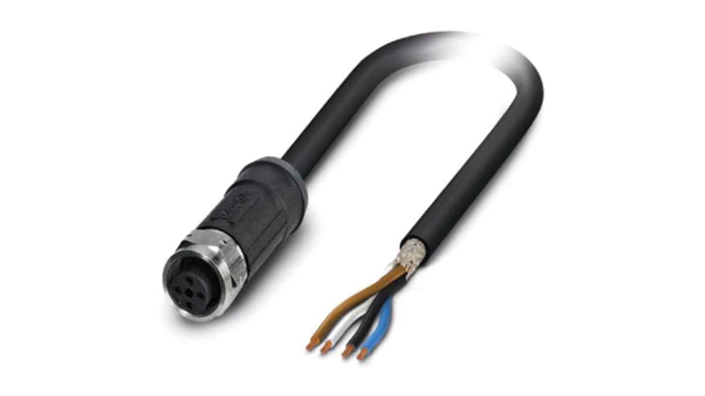 Phoenix Contact Female 4 way M12 to Sensor Actuator Cable, 2m