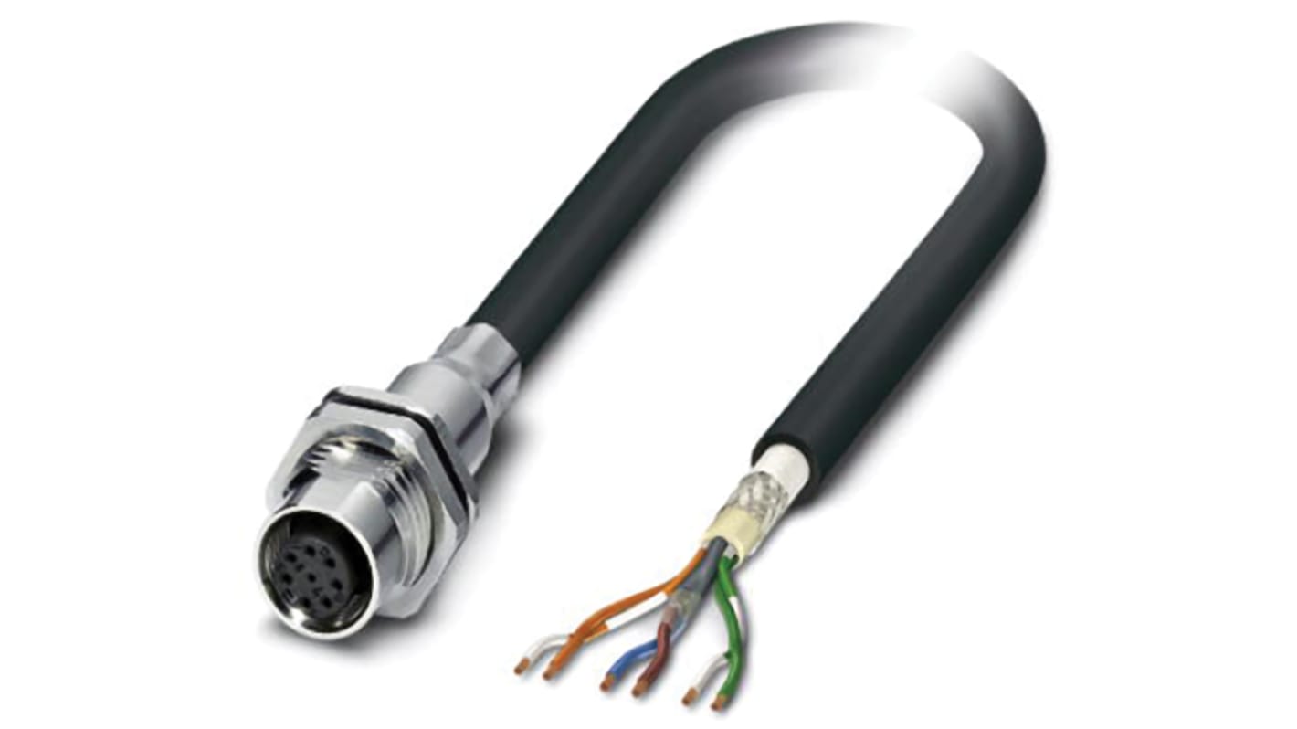 Cable de conexión Phoenix Contact, con. A M12 Hembra, 6 polos, long. 2m, 30 V, 2 A, IP67