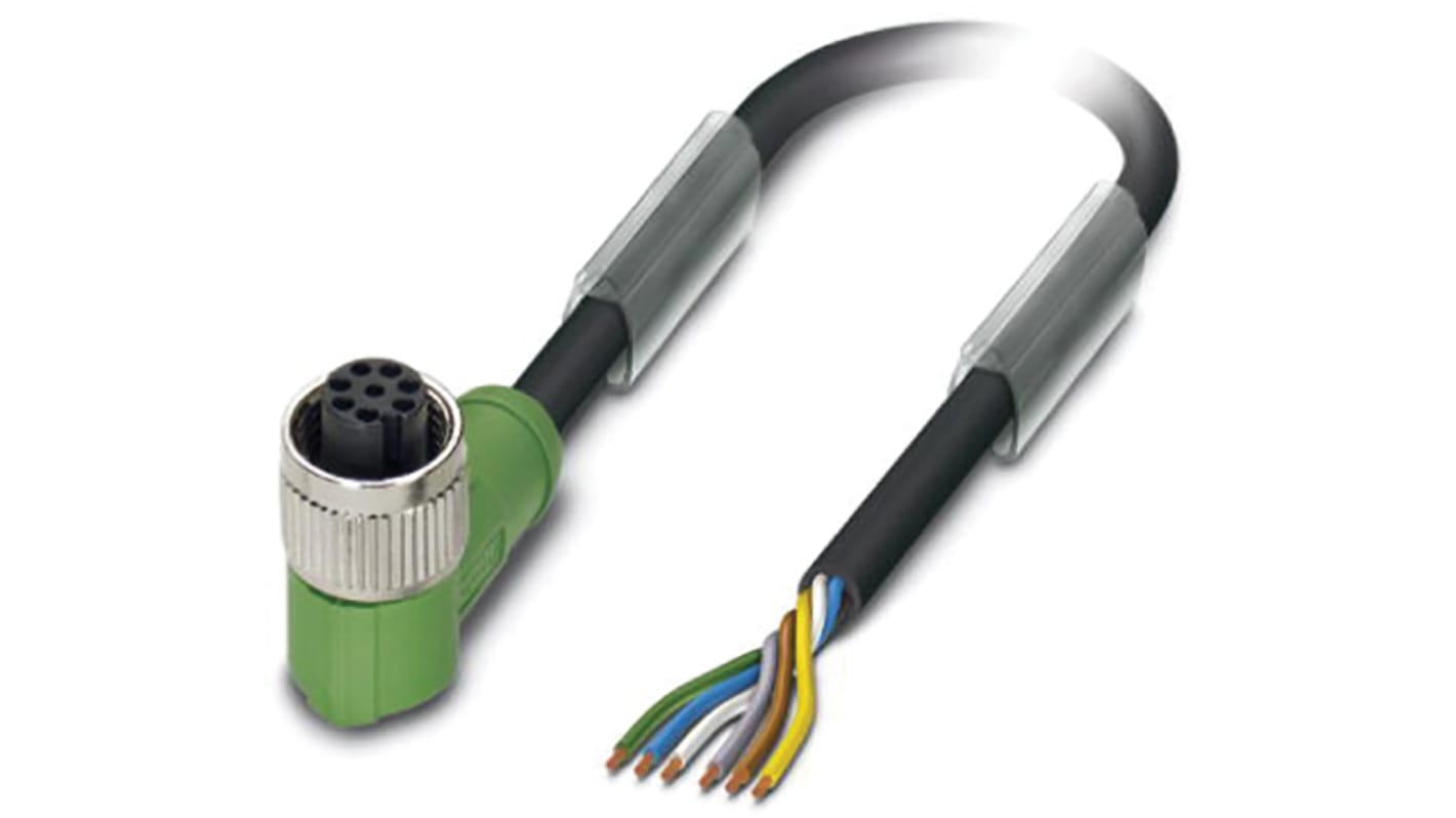 Cable de conexión Phoenix Contact, con. A M12 Hembra, 6 polos, long. 5m, 30 V, IP65, IP67, IP68