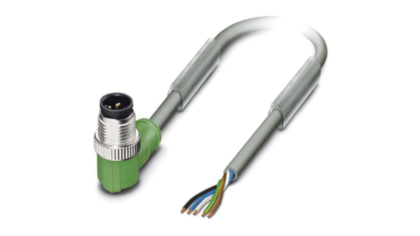 Phoenix Contact Right Angle Male 5 way M12 to Sensor Actuator Cable, 5m