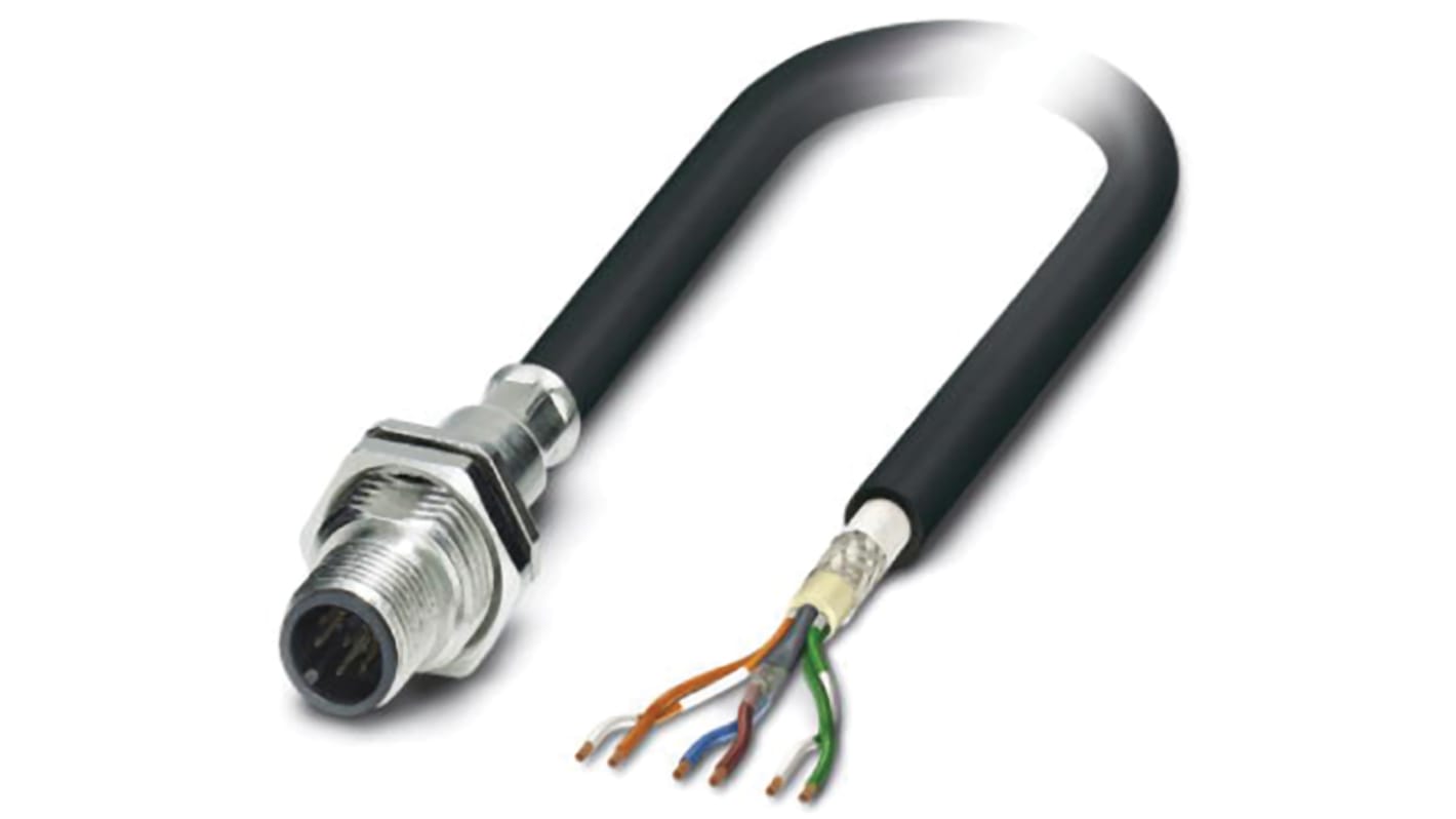 Cable de conexión Phoenix Contact, con. A M12 Macho, 6 polos, long. 5m, 30 V, 2 A, IP67