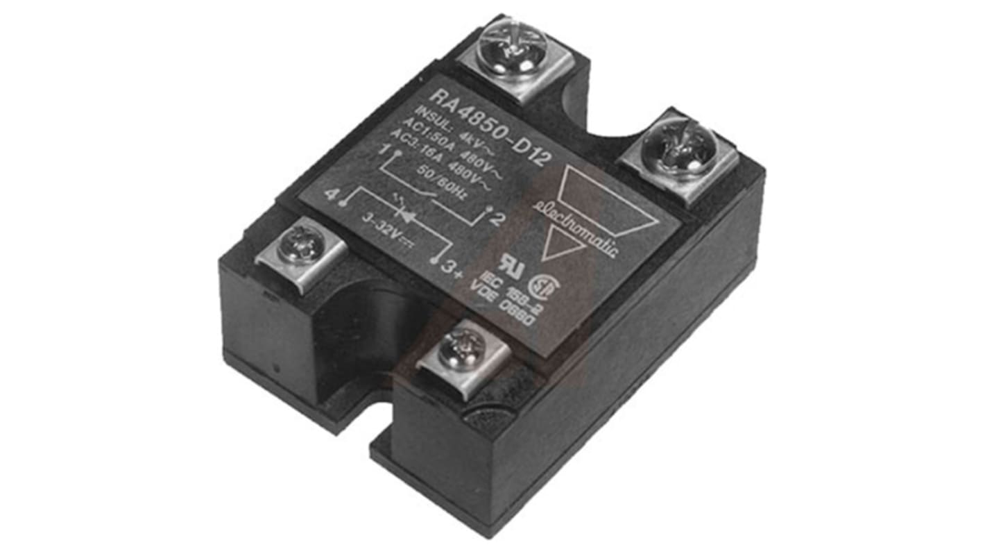 Relé de estado sólido Carlo Gavazzi RA 24 de 1 polo, control 3 → 32 V dc, carga 180 → 265V ac, 25 A máx.,