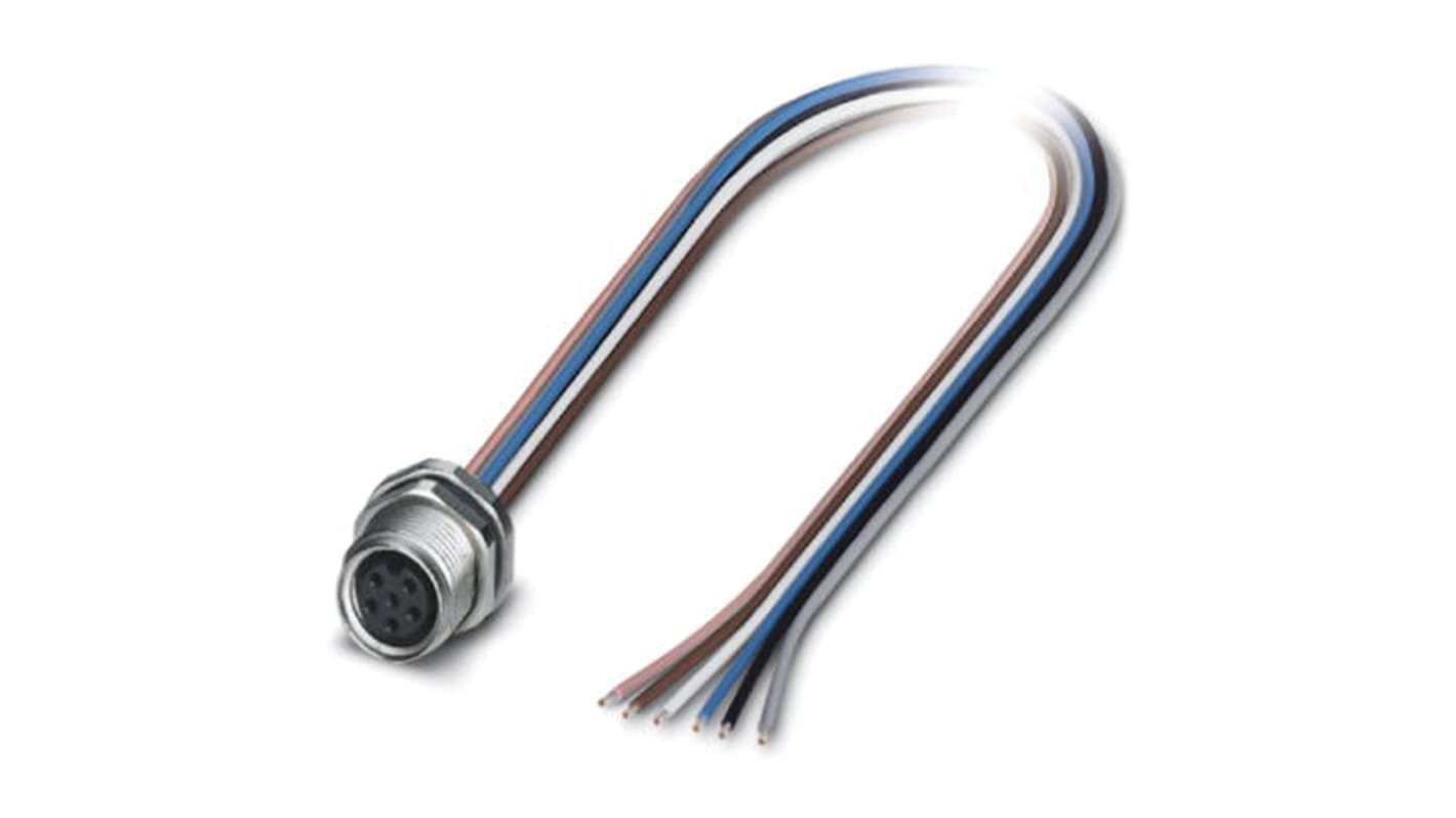 Phoenix Contact Female 6 way M8 to Sensor Actuator Cable, 500mm