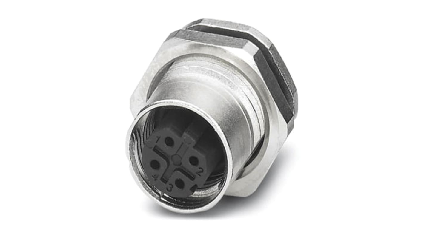 Phoenix Contact Circular Connector, 4 Contacts, M12 Connector, Female, IP67, SACC Series