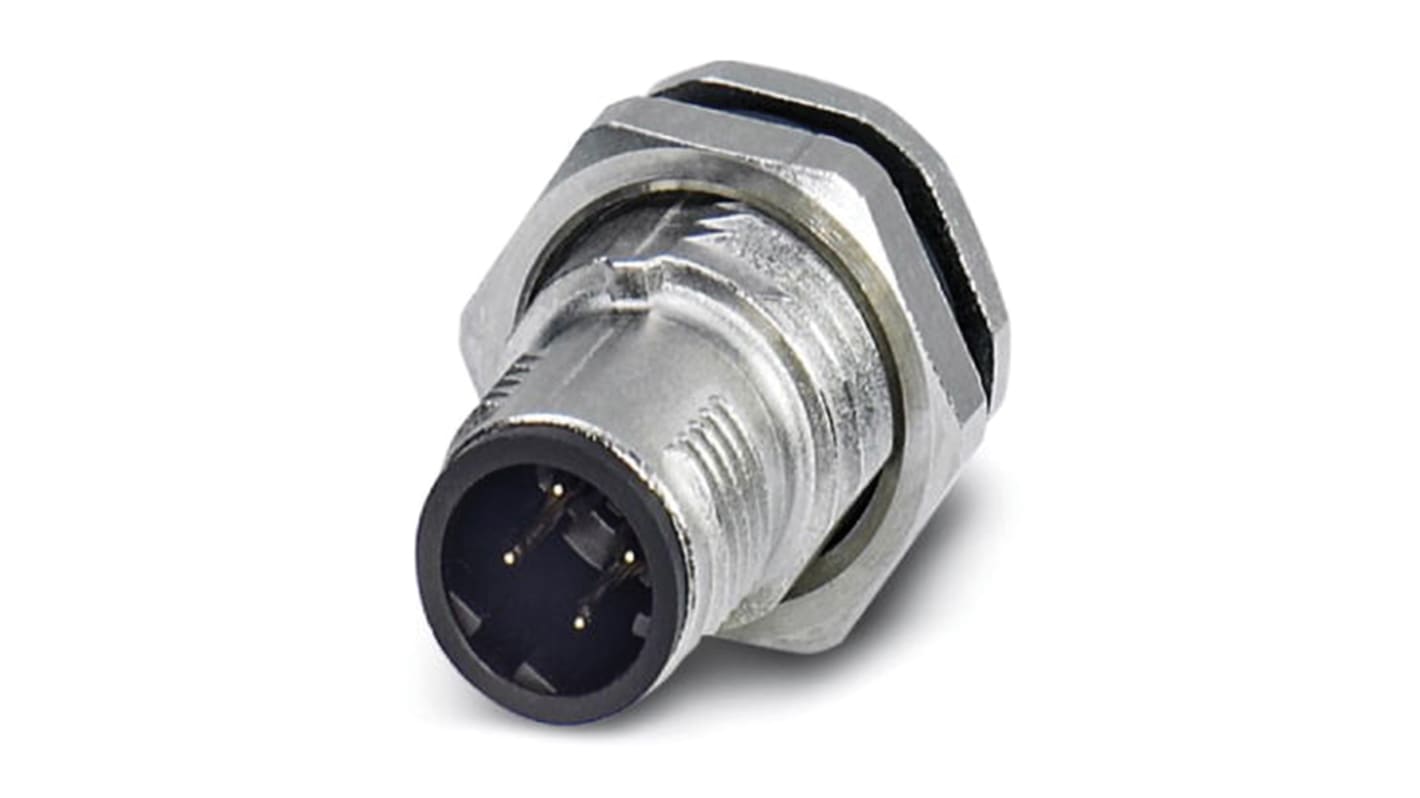 Phoenix Contact Circular Connector, 4 Contacts, M12 Connector, Male, IP67, SACC Series