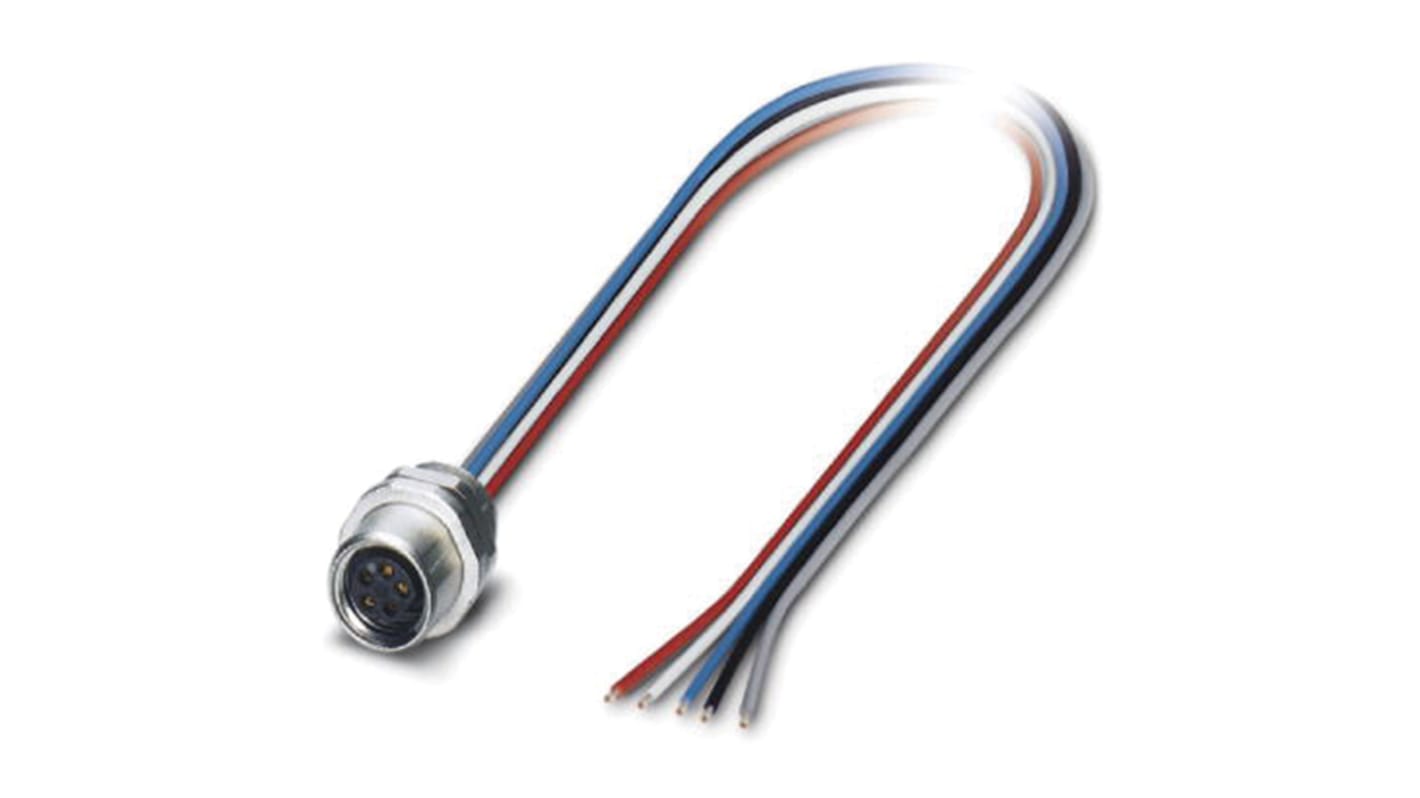 Phoenix Contact Female 5 way M8 to Bus Cable, 500mm